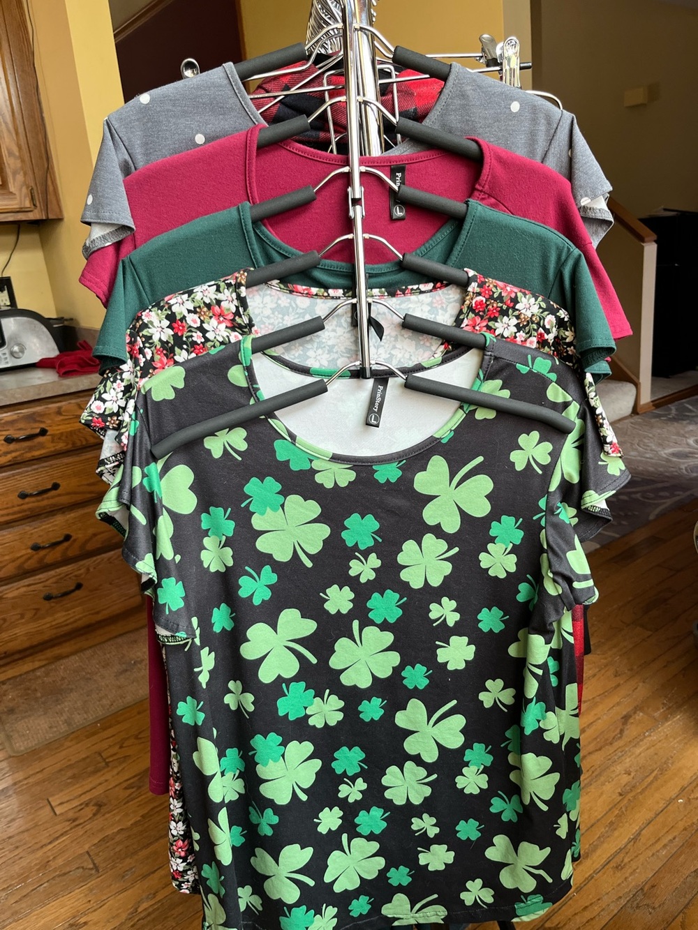 S-T-U-V-W: 5 Pc Bundle of Modern tee -flutter cap sleeve relaxed soft flowy fit
